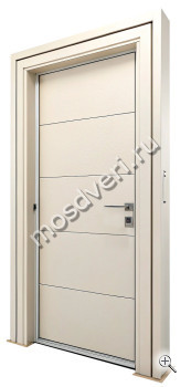 Коттеджная дверь с терморазрывом из массива молочного цвета - купить от производителя Мосдвери Коттеджная дверь с терморазрывом из массива молочного цвета