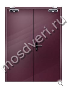 Противопожарная дверь со скрытыми петлями двхстворчатая - купить от производителя Мосдвери Противопожарная дверь со скрытыми петлями двхстворчатая